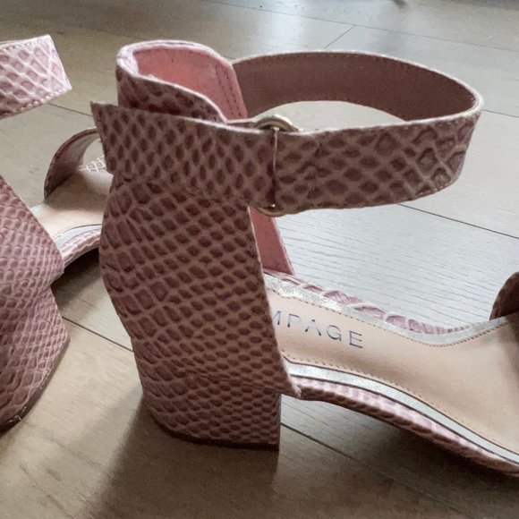 Rampage Melsy Blush Pink Snake Print Heels - Picture 4 of 5